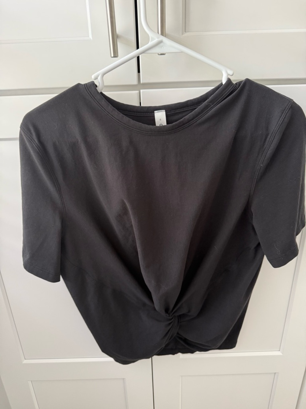 lululemon athletica Black Twist-Front Short Sleeve Tee
